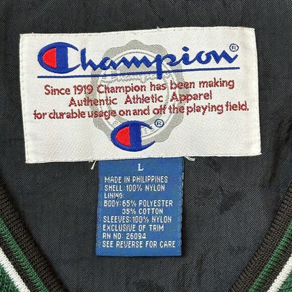 Vtg Champion Pullover Jacket Men's Large Green Windbreaker Austin Powder Company - Picture 11 of 14